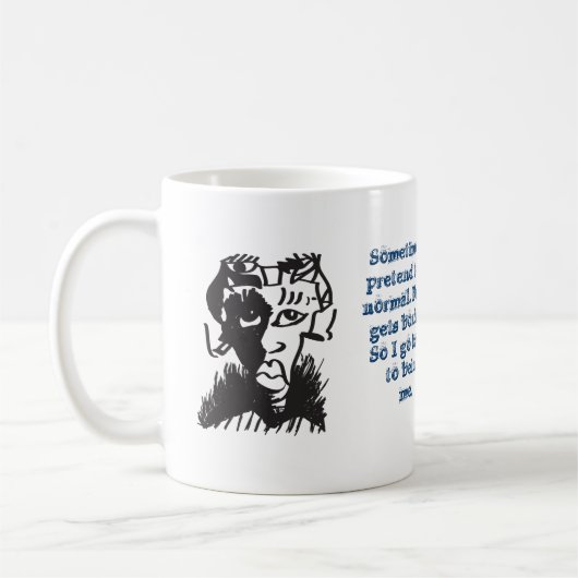 Afrikaanse Man Tekening Funny Quote Klassieke witt Koffiemok (Links)