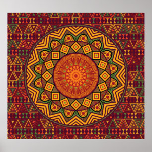 Afrikaanse mandala, Polynesische circulaire design Poster