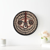 Afrikaanse Mask Round Wall Clock - Tribaal Decor Grote Klok (Huis)