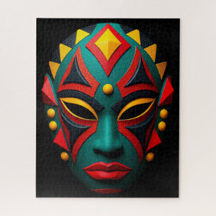 Afrikaanse maskerpuzzel legpuzzel