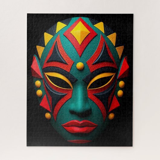 Afrikaanse maskerpuzzel legpuzzel (Verticaal)