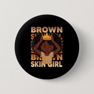 Afrikaanse meisjes bruine huid meisje zwarte melan ronde button 5,7 cm