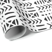 Afrikaanse modder MC3 zwart op wit Cadeaupapier (Rol Hoek)