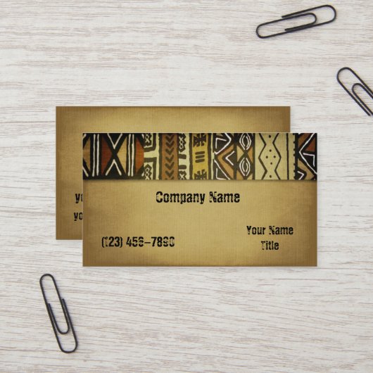 Afrikaanse modder Visitekaartje (Voorkant / Achterkant in situ)