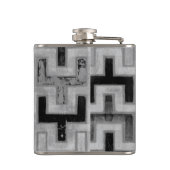 Afrikaanse modedoek met geometrische patronen heupfles (Achterkant)