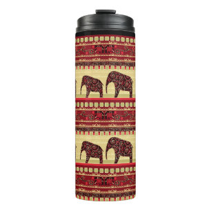 Afrikaanse naadloze ethno traditionele olifant tri thermosbeker