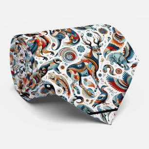 Afrikaanse Native American Dierenprint Boho Stropdas