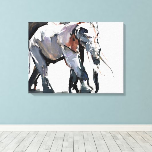 Afrikaanse olifant 2012 canvas afdruk (Insitu (Houten vloer))