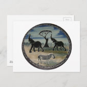 Afrikaanse olifant art print briefkaart (Voorkant / Achterkant)