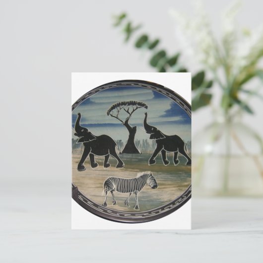 Afrikaanse olifant art print briefkaart (Staand voorkant)