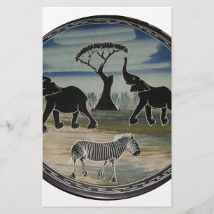 Afrikaanse olifant art print briefpapier