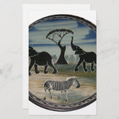 Afrikaanse olifant art print briefpapier (Voorkant / Achterkant)