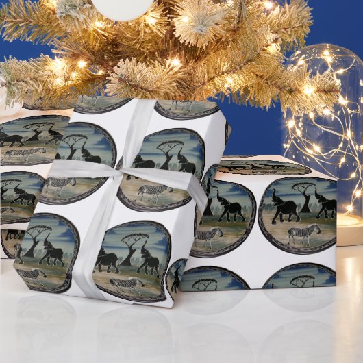 Afrikaanse olifant art print cadeaupapier (Feestdagen)