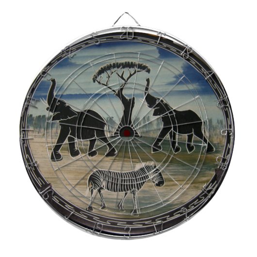 Afrikaanse olifant art print dartbord (Voorkant)