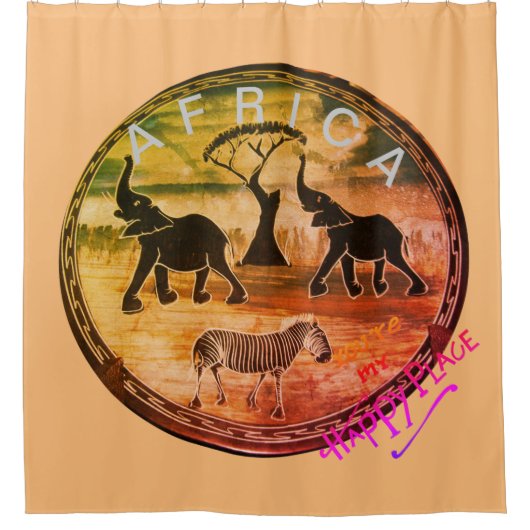Afrikaanse olifant art print douchegordijn (Voorkant)