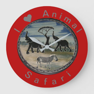 Afrikaanse olifant art print grote klok