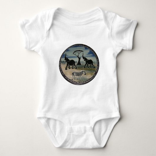 Afrikaanse olifant art print romper (Voorkant)