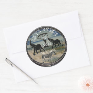 Afrikaanse olifant art print ronde sticker