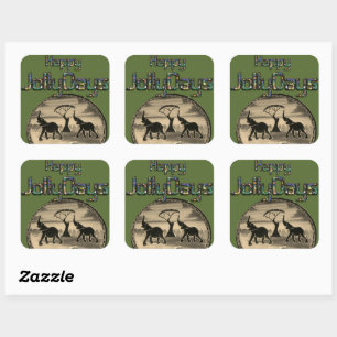 Afrikaanse olifant art print vierkante sticker