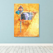 Afrikaanse olifant "DE MIGHTY TRIBE" Canvas Afdruk (Insitu (Houten vloer))