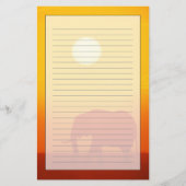 Afrikaanse olifant die tegen zonsondergang loopt, briefpapier (Voorkant)