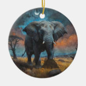 Afrikaanse olifant in de schemering keramisch ornament (Voorkant)