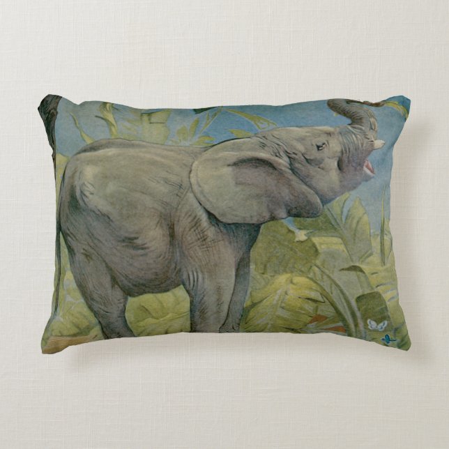  Afrikaanse olifant in het Oerwoud, EJ Detmold Accent Kussen (Voorkant)