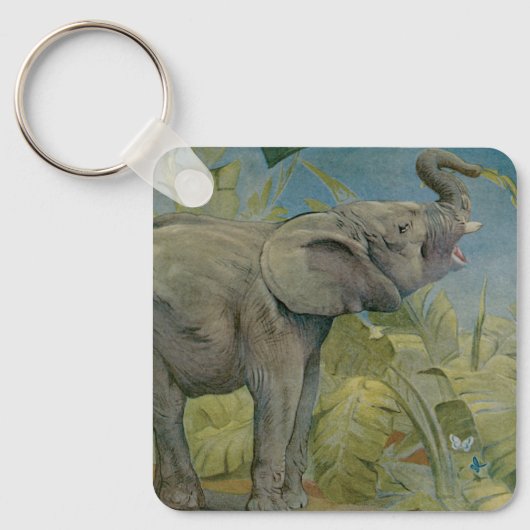 Afrikaanse olifant in het Oerwoud, EJ Detmold Sleutelhanger (Voorkant)