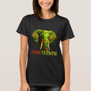 Afrikaanse olifant kunst vrijheid zwarte geschiede t-shirt
