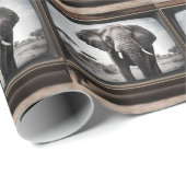 Afrikaanse olifant op analoge televisie, cadeaupapier (Rol Hoek)