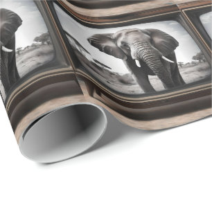 Afrikaanse olifant op analoge televisie, cadeaupapier