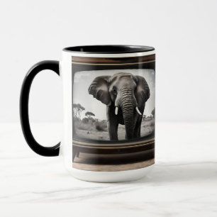 Afrikaanse olifant op analoge televisie, mok