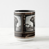 Afrikaanse olifant op analoge televisie, mok (Midden)