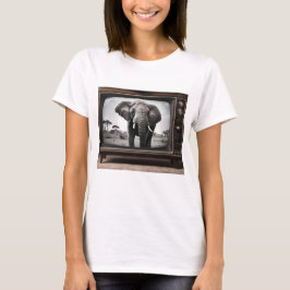 Afrikaanse olifant op analoge televisie, t-shirt
