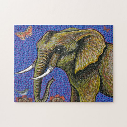 Afrikaanse olifant Puzzle Legpuzzel (Horizontaal)