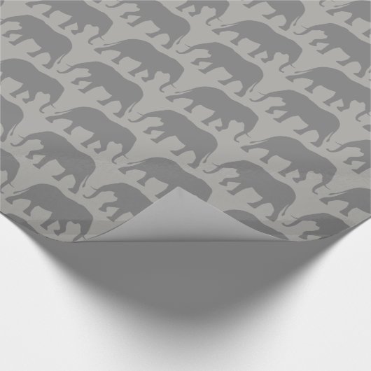 Afrikaanse olifant silhouetten patroon cadeaupapier (Hoek)