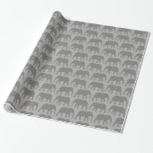 Afrikaanse olifant silhouetten patroon cadeaupapier (Uitgerold)