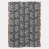 Afrikaanse olifant silhouetten patroon | in het wi deken (Voorkant Verticaal)