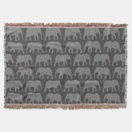 Afrikaanse olifant silhouetten patroon | in het wi deken (Voorkant)