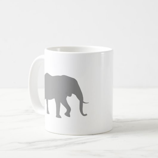 Afrikaanse olifant silhouetten | wild dier koffiemok (Voorkant links)