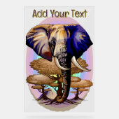 Afrikaanse olifant surrealistisch portret acryl bord (Voorkant)