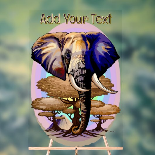 Afrikaanse olifant surrealistisch portret acryl bord (Neutraal)