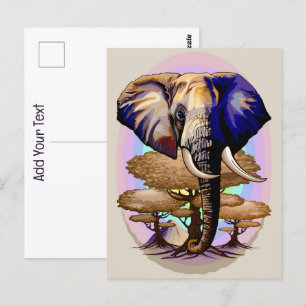 Afrikaanse olifant surrealistisch portret briefkaart
