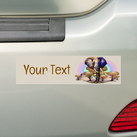Afrikaanse olifant surrealistisch portret bumpersticker (Op auto)