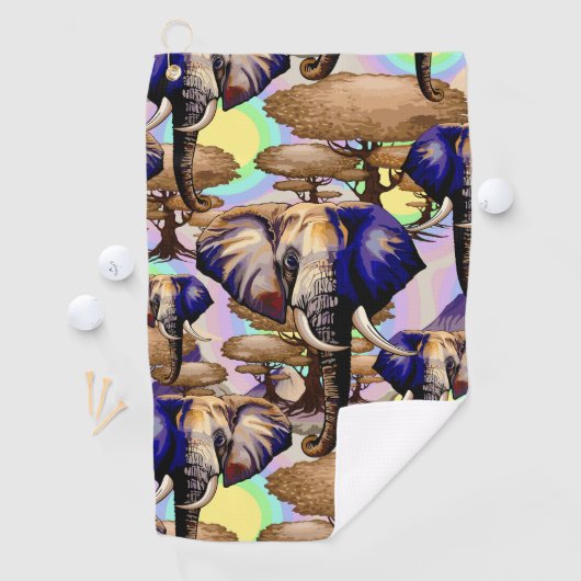 Afrikaanse olifant surrealistisch portret golfhanddoek (Insitu)