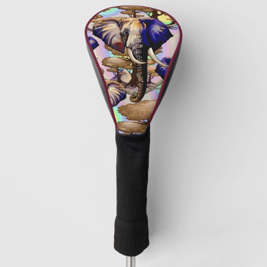 Afrikaanse olifant surrealistisch portret golfheadcover (Voorkant)
