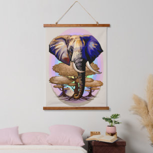 Afrikaanse olifant surrealistisch portret hangend wandkleed