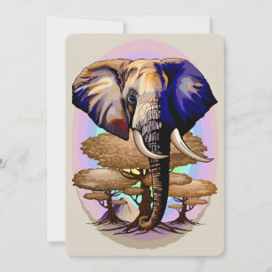 Afrikaanse olifant surrealistisch portret kaart