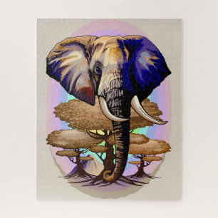 Afrikaanse olifant surrealistisch portret legpuzzel