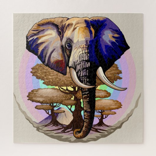 Afrikaanse olifant surrealistisch portret legpuzzel (Verticaal)